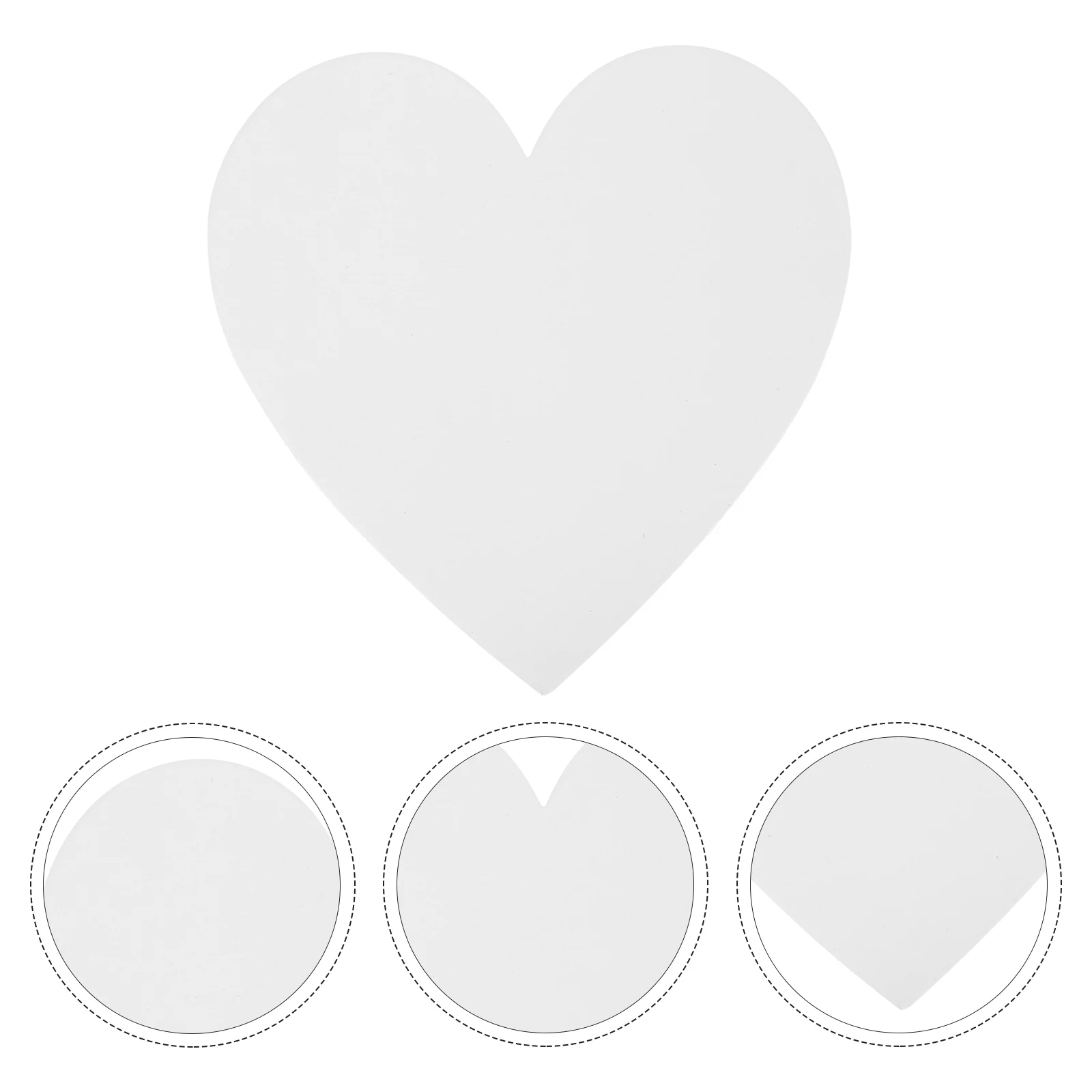 

5 Pcs Heart Shape Cotton Drawing Board Thicken Painting Board Artist Paper Board Oil Paint Canvas Sketchpad (White)