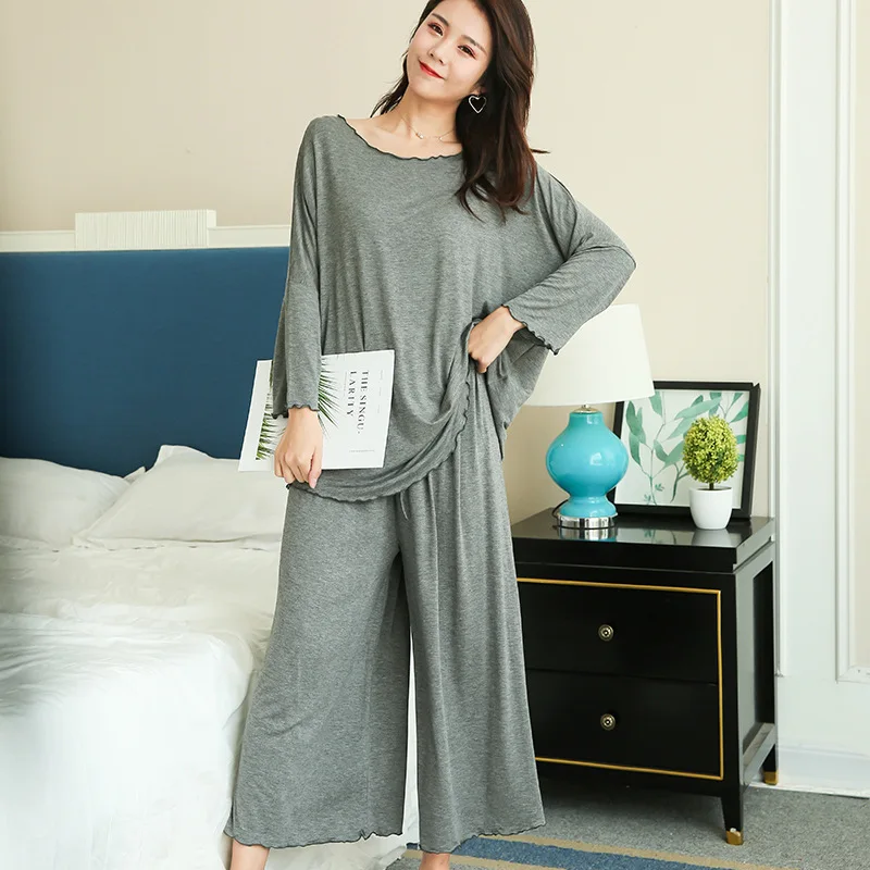 Pajama Pants Set Two Piece Set Women's Clothing Homewear Summer Thin New Comfortable Casual Loose Large Size Breathable Simple