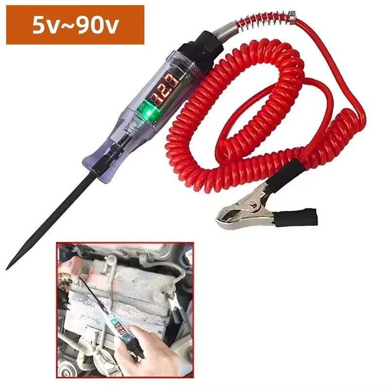 Universal Digital Display Car Truck Voltage Circuit Tester Probe Pen Light Bulb Diagnostic Tool Car Circuit Repair Accessories