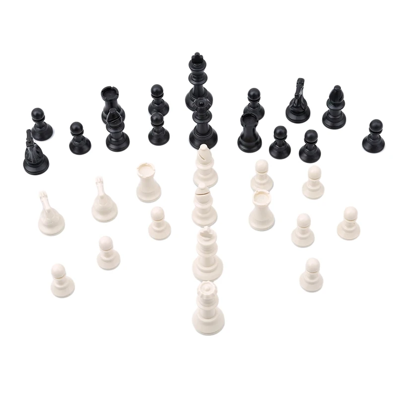 Plastic Chess Pieces Complete Chessmen International Word Chess Set Black & White Chess Game Entertainment Accessories 2023