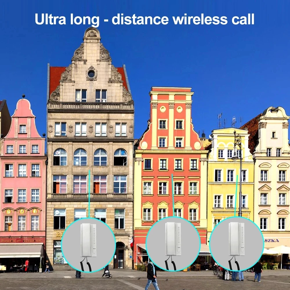 433MHz bezprzewodowy System domofonowy dwukierunkowy telefon rozszerzalne słuchawki domofon do magazynu biurowego Hotel Factory Home