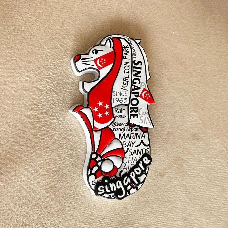 Singapore High-Value Letter Merlion Cultural and Creative Home Decor3dWorld Refrigerator Magnet Travel Souvenirs