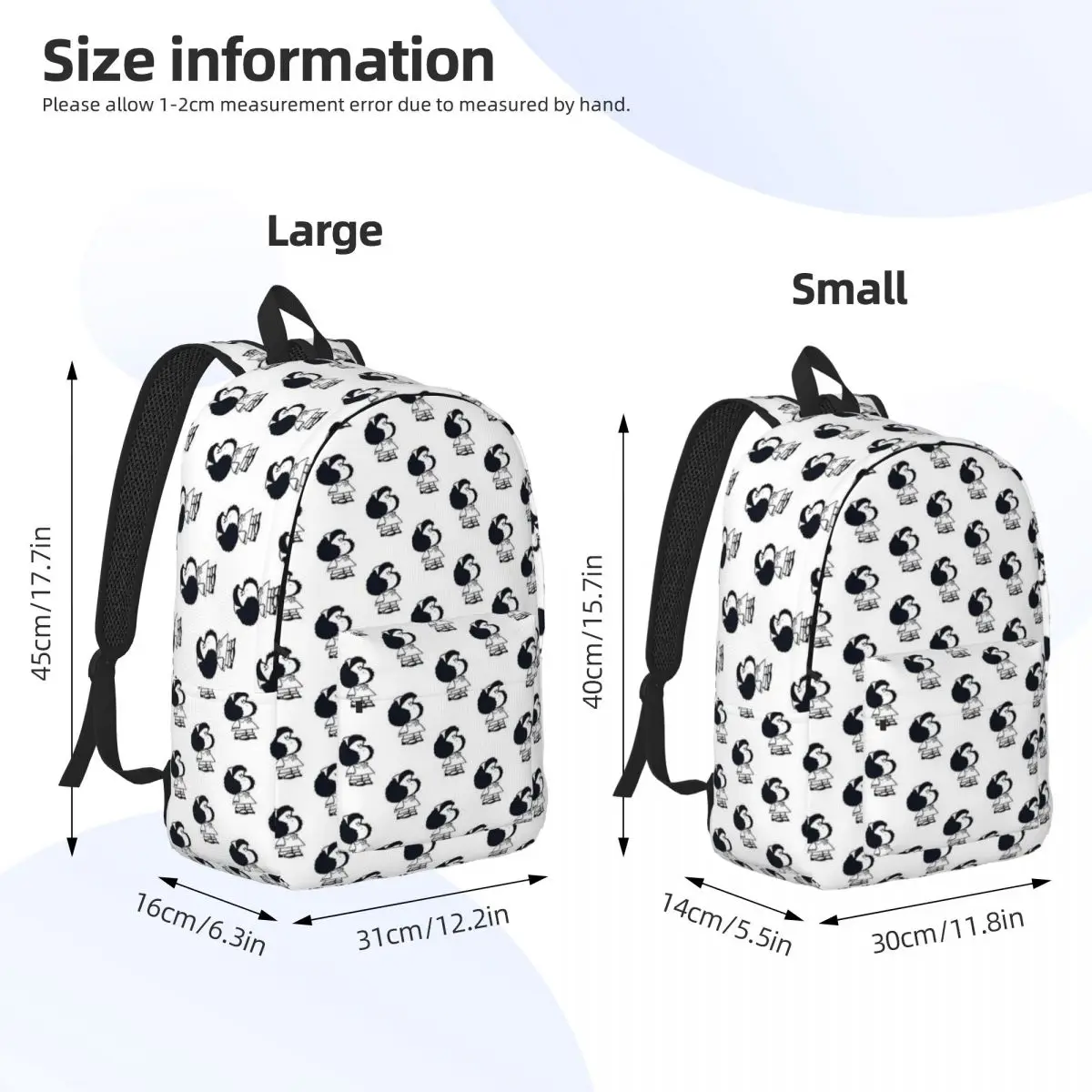 Un sacco di Mafalda zaino medio liceo studente Bookbag adolescenti Daypack Travel