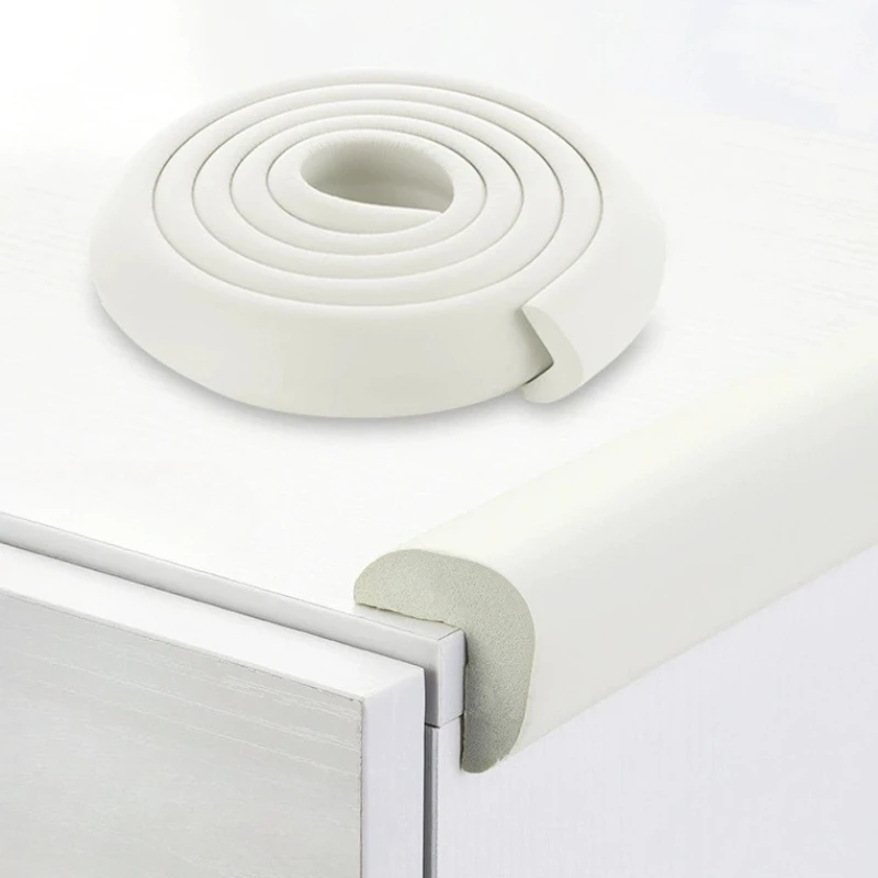 1PC Rubber Soft Safety Table Edge Protective Strip Black White Anti-collision Strip Suitable Table Corner Anti-collision Head