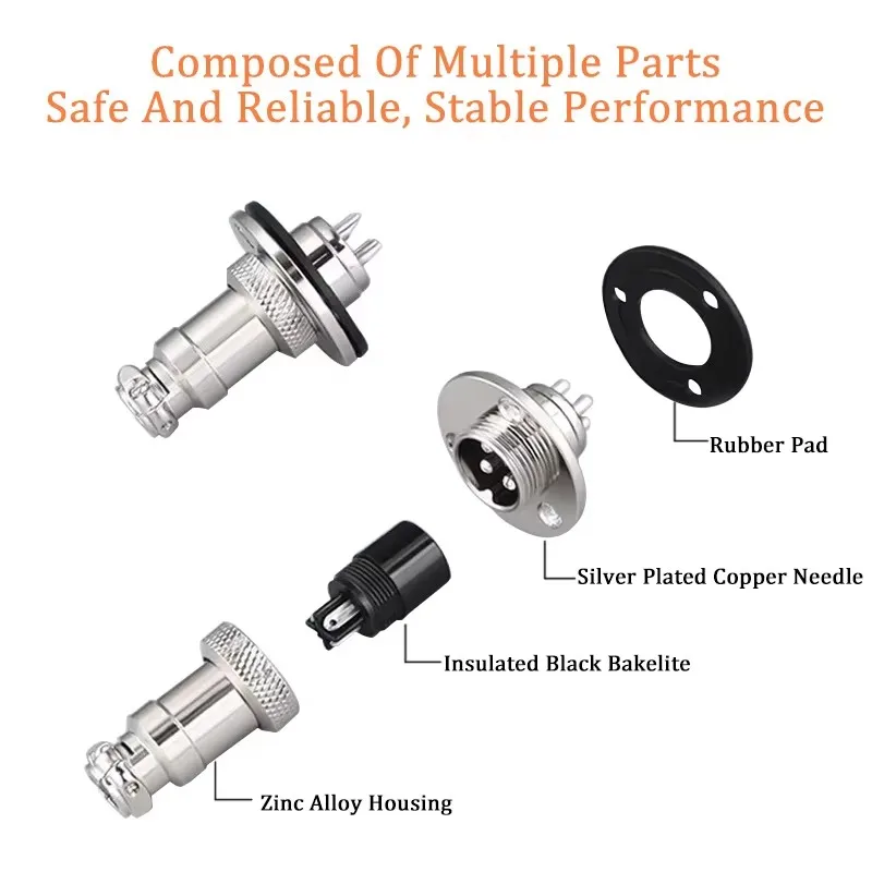 GX16 Flange Aviation Connector 16mm 2 3 4 5 6 7 8 9 10Pin Female Plug Male Circular Socket