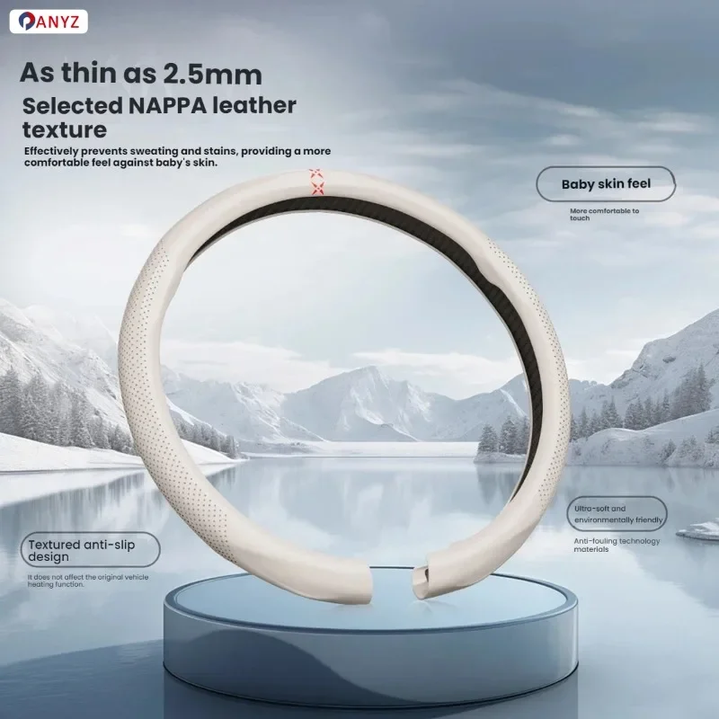 9D Steering Wheel Cover for GWM C30 C50 C20 M2 M4 Poer Wingle King Four Season Anti Slip Breathable Soft Leather Comfort Grip