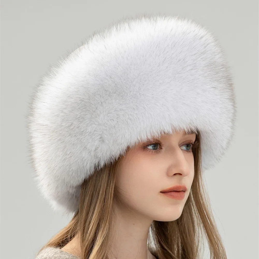 

fox fur whole leather hat women warm real fox fur hat winter outings ear-protecting Mongolian hat making the face look smaller