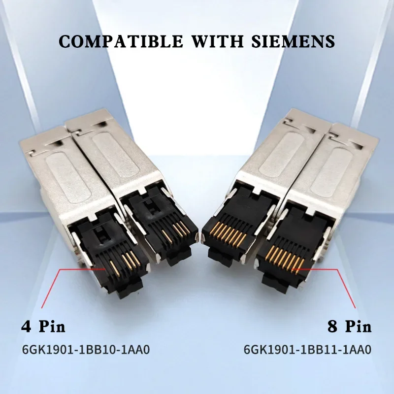 6GK1901-1BB10 Siemens Industrial Grade Metal Shielded RJ45 Plug 4 Pin Ethernet Crystal Head 8 Pin 1B No Pressure 180° Connectors