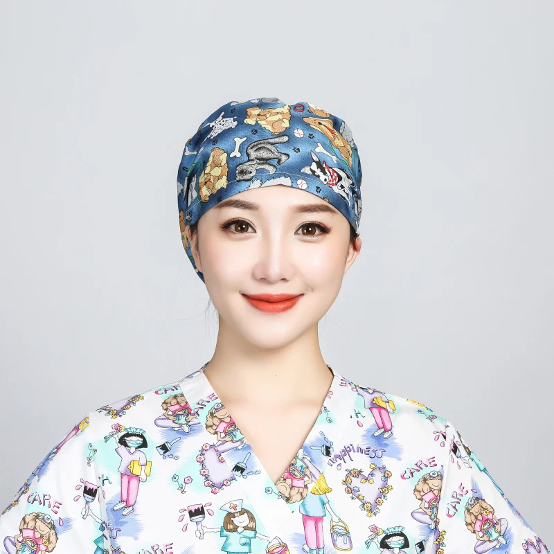 Unisex Summer High Quality Dentist Cap For Long Hair Pet Hospital Doctor And Assistant Operating Protective Working Hat