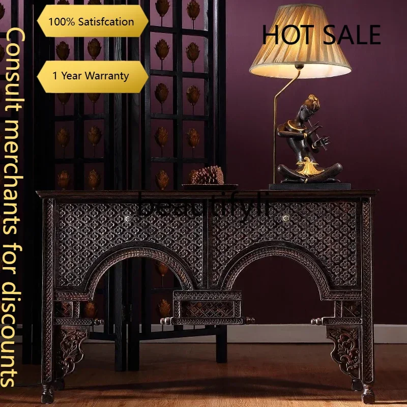 D5556 Vintage Chinese entrance table Solid wood living room entrance Case table South East Asia style side table Furniture case