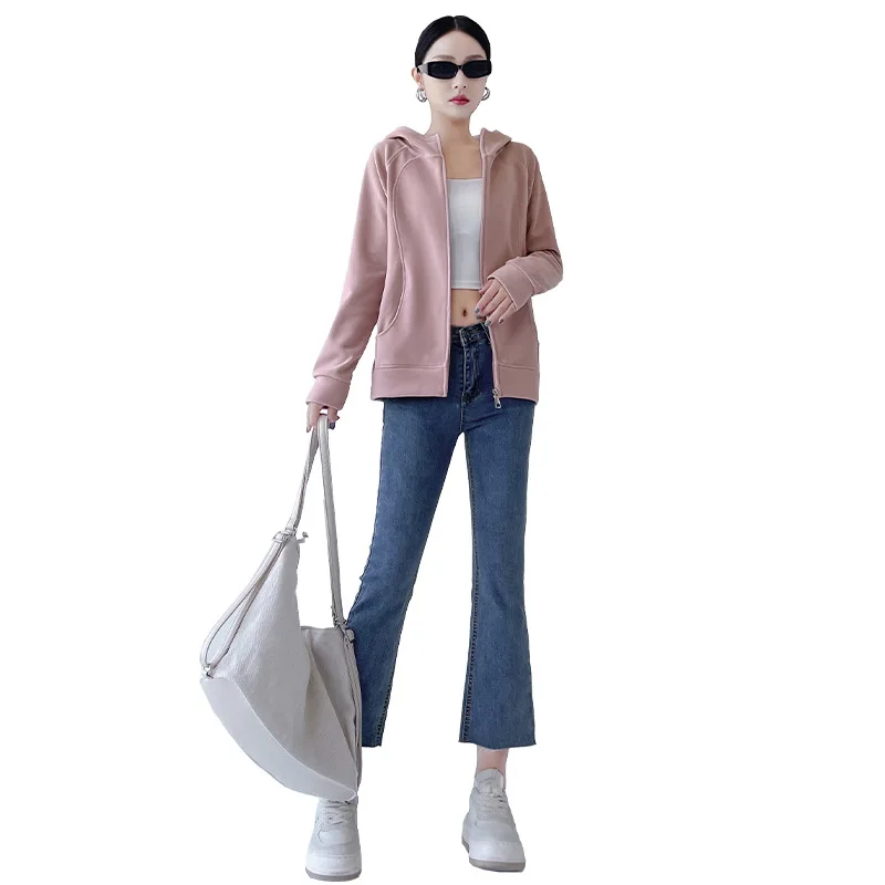 

Sweatshirt American Sports Retro Jacket for Women Slim Fit 2025 New Plush Small Casual Top