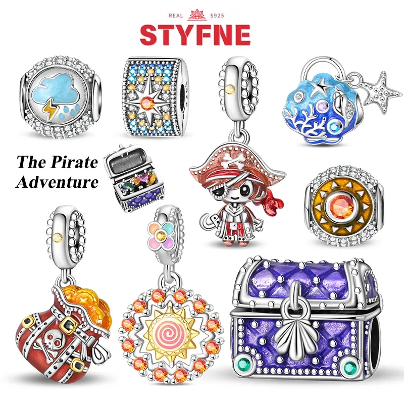 Silver-Plated Star Sun Charms Beads Fit Original Bracelets Bag Keychain Charms Beads Pendant Diy Women Jewelry Gift