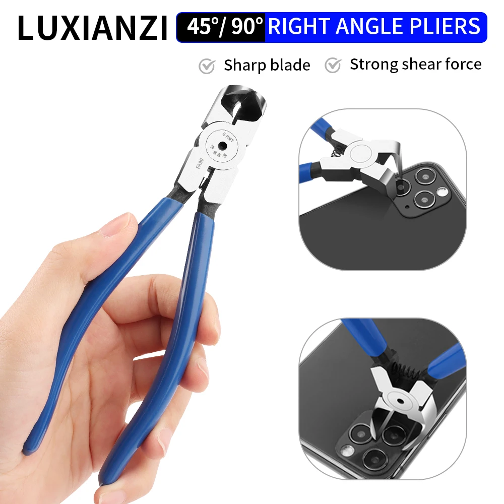 LUXIANZI-Alicates Diagonais de Precisão, Aço Liga, Corte Flat End, Modelo Fazendo Ferramenta, Shear Shaped, 45 Graus, 90 Graus, F90