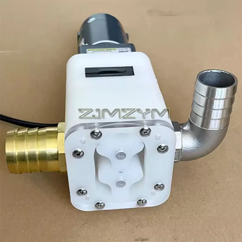4L 12V Gear Pump Self-Priming 3 Leaf Honey Pump Viscous Liquid Sesame Sauce Pump Food Grade Rotary Pump