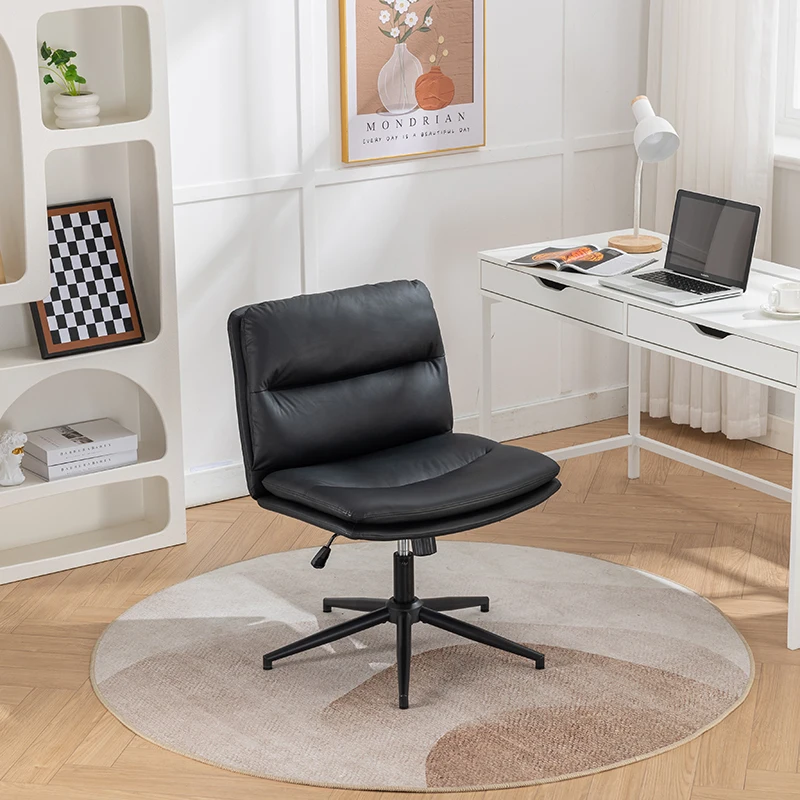 Bizerte Adjustable Swivel Criss-Cross Chair, Wide Seat/ Office Chair /Vanity Chair, Black  On-Site