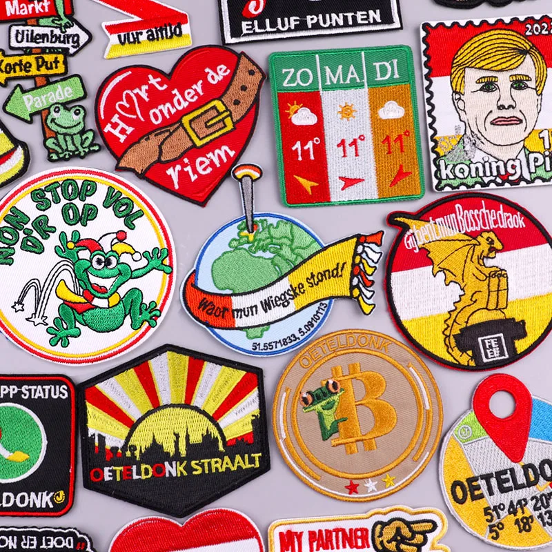 Neue Oeteldonk Emblem Eisen auf Patches für Kleidung Niederlande Karneval bestickte Patches für Kleidung Nähen Patch Festival Geschenk