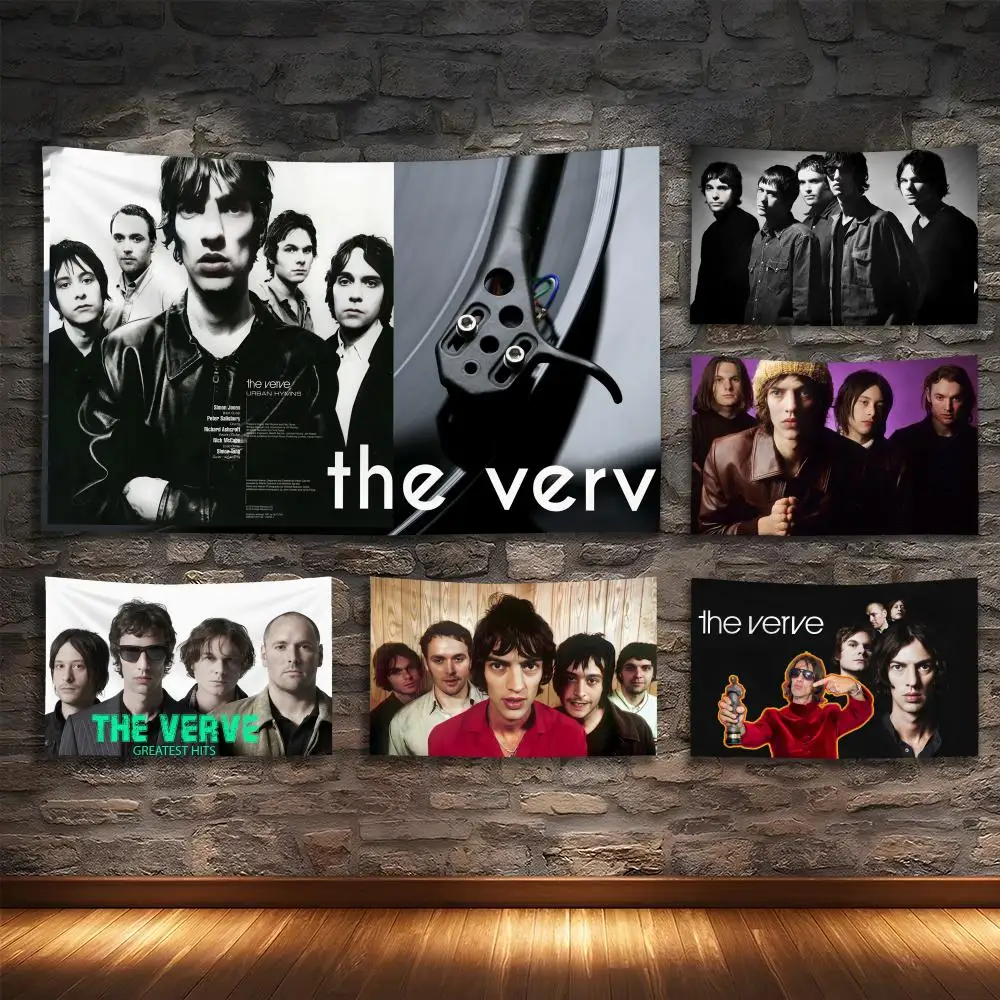

THE V-VERVE Rock Band Tapestry Custom Living Bedroom Party Dormitory Interior Wall Bohemian Decoration Attached Clip
