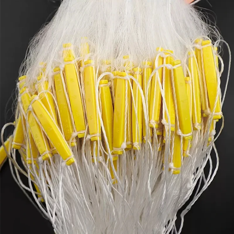 Three Layer Nylon Adhesive Net Yellow Silk Floating Net Weighted Fishing Gear Fishing Wire Mesh