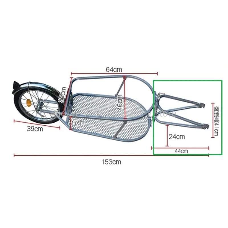 Solo Single Wheel with 16 Inch Tyre Bicycle Cargo Bike Trailer - Bike Touring Camping Luggage Carrier Barrow