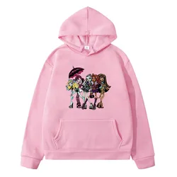 Monster High Ghouls felpa con cappuccio modello cartone animato felpa ragazza Kawaii abbigliamento Casual per bambini Unisex Top