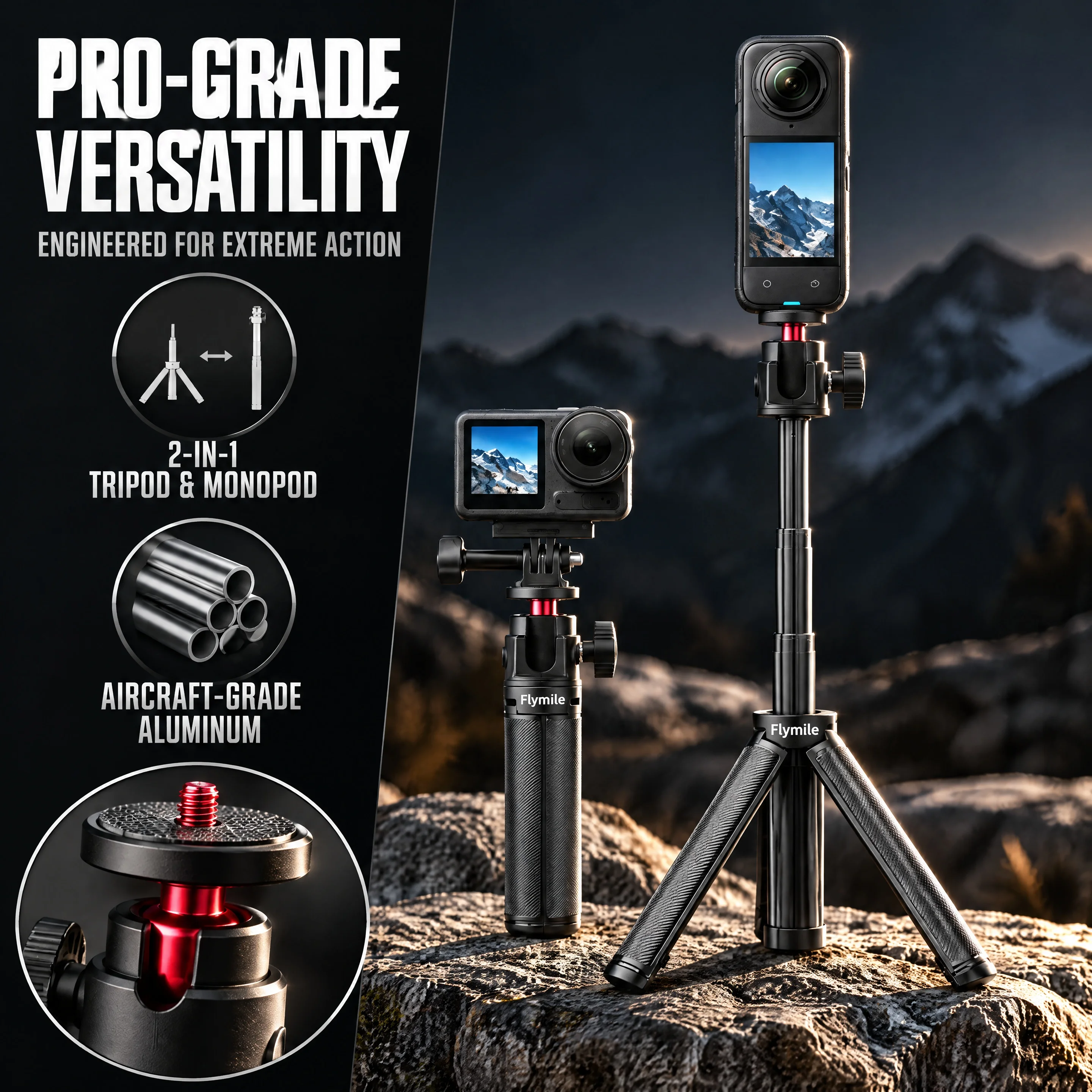 Selfie Stick Tripod for DJI Osmo Pocket 4 Pro 3 Insta360 X6 X5 X4 X3 Ace Pro 2 Action Selfie Stick With Tripod Stand Accessories