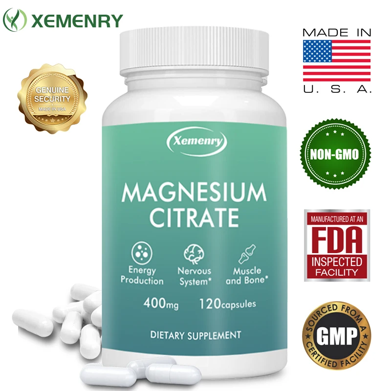 Premium Magnesium Citrate Capsules 400mg - Dietary Supplement