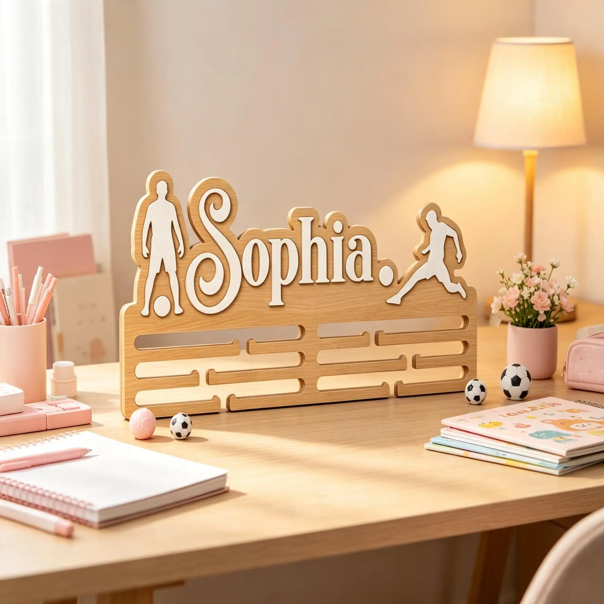 1Pc Custom Football Wooden Name Plaque,Home Kids Room Nursery Bedroom Wall Door Decor,DIY Paintable,Birthday Wedding Gift