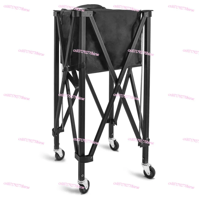 Portable Tennis Cart Aluminum Alloy Baseball Badminton Table Tennis Bag Cart Folding Pick-up Basket