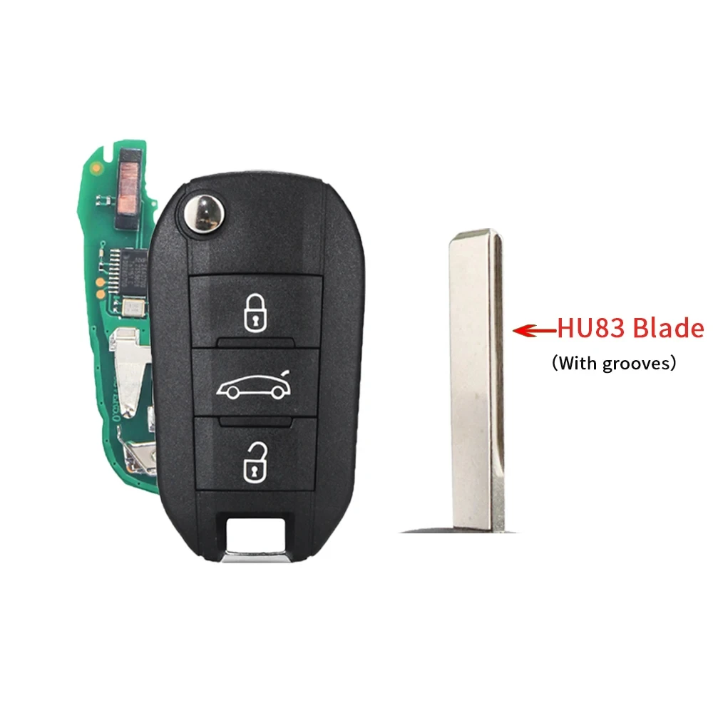 YIQIXIN per Peugeot 208 2008 301 308 5008 508 Citroen C-Elysee C4-Cactus Flip Remote Car Key 434MHz PCF7941 Chip HU83 VA2 Blade