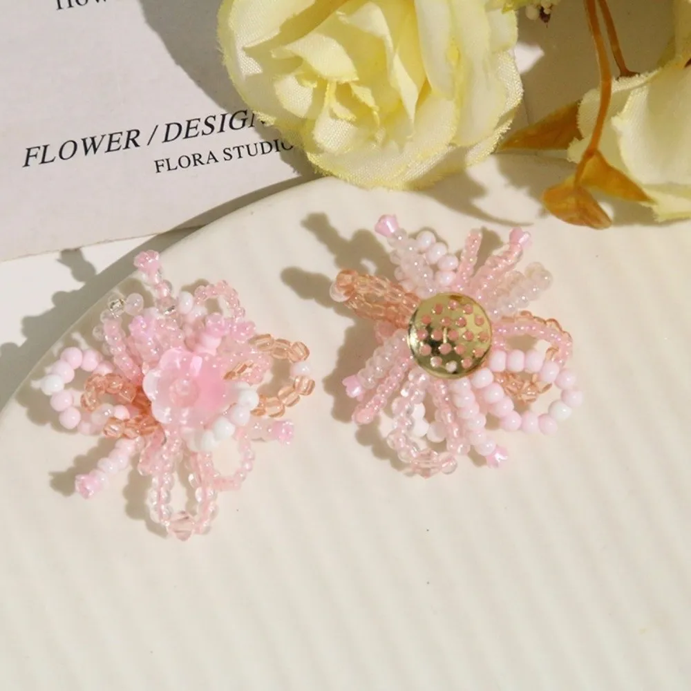 2-Piece Set Beaded Flowers Clusters Summer Collection Lily of the Valley Design Hair Accessories Dopamine Style DIY Earrings