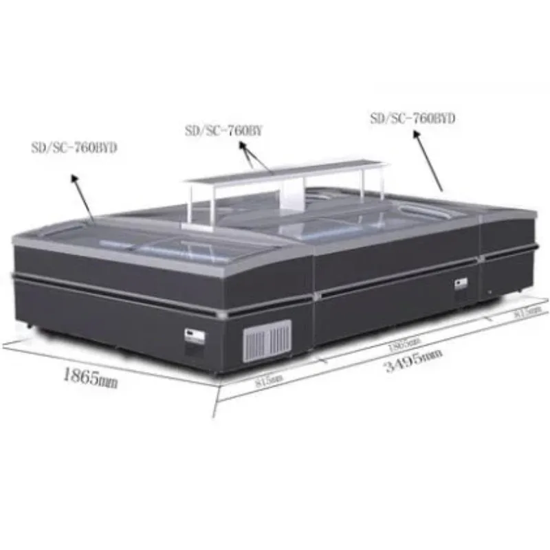 Frigo per l'isola del congelatore dell'isola del supermercato Frigo per esposizione dell'isola del negozio di fast food