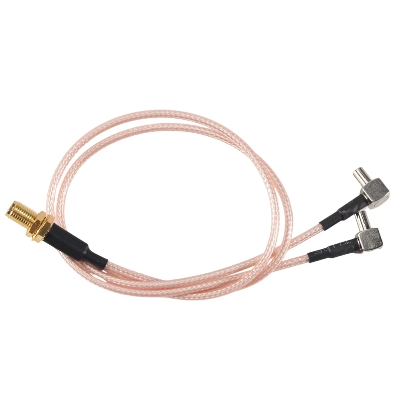 SMA Female To Y Type 2 X TS9 Male / CRC9 Male Connector Splitter Combiner Pigtail Cable RG 316 30CM Gold