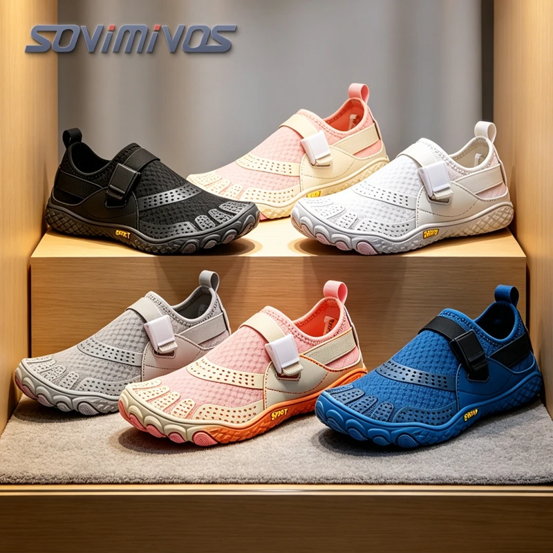 

Водные туфли для мужчин и женщин, обувь для плавания SOVIMIVOS Barefoot Five Toes, противоскользящая подошва с регулируемым ремешком для пляжного дайвинга и снорклинга