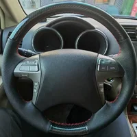 Personalización protector para volante de coche fibra de carbono cuero genuino antideslizante para Toyota Fortuner Hilux 2012 2013 2014 2015