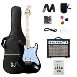 Best Choice Products 39in Full Size Beginner Electric Guitar Starter Kit w/Case, Strap, 15W Amp, Strings, Pick, Tremolo Bar