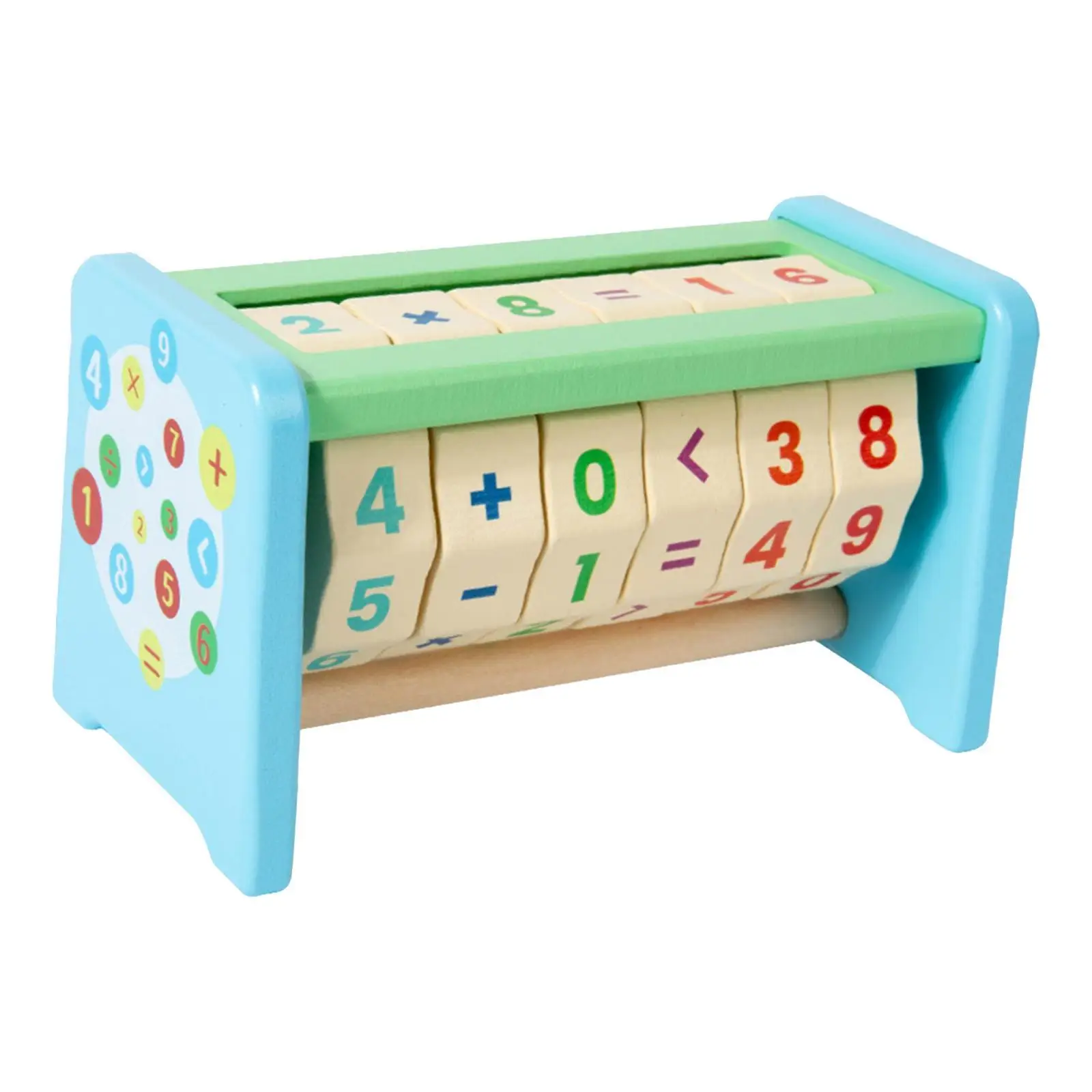 Brinquedo educacional de matemática de madeira manipuladores de matemática rotativa cubos de números de madeira calculadora de educação precoce para presente dia das crianças casa