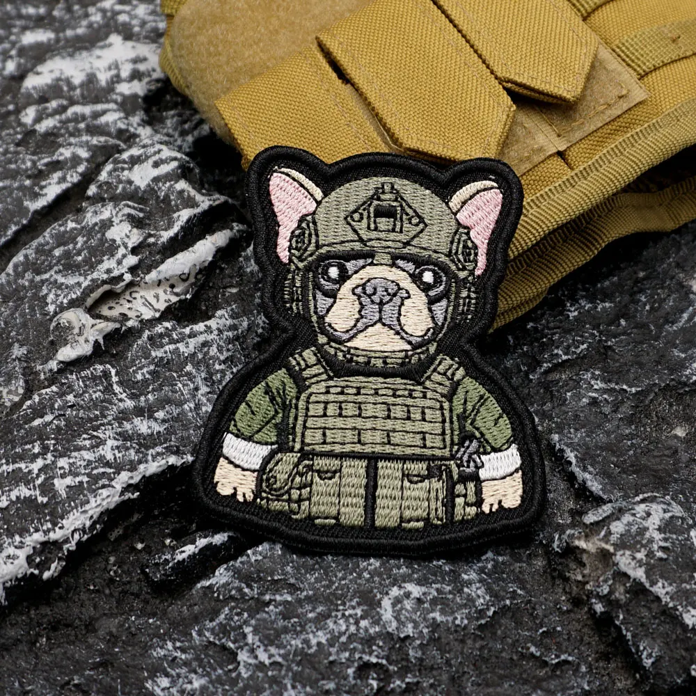 Parche bordado táctico para perros con respaldo termoadhesivo, apliques cosibles/planecables para accesorios de ropa y mochila