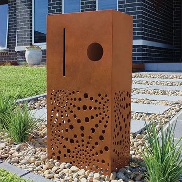 Corten Steel Drop Box Parcel Box Waterproof Metal Outdoor Mail Box