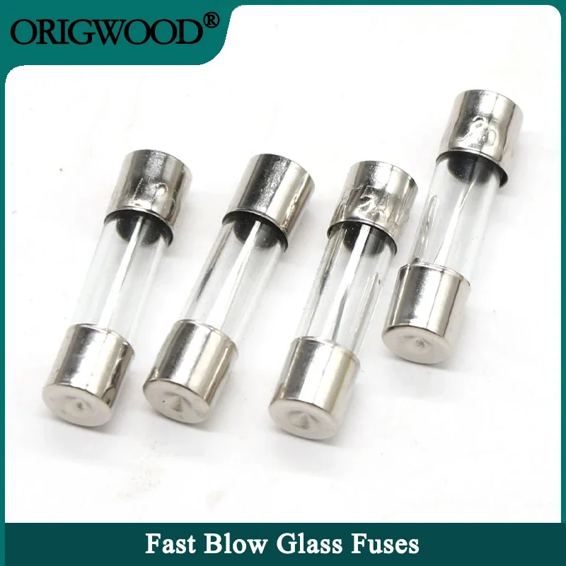 

50/100Pcs Glass Tube Fuse 5x20MM 0.1A 0.2A 0.5A 1A 2A 3A 4A 5A 6A 8A 10A 12A 15A 20A 30A 25A 250V Fast Blow Fuses Fusibles