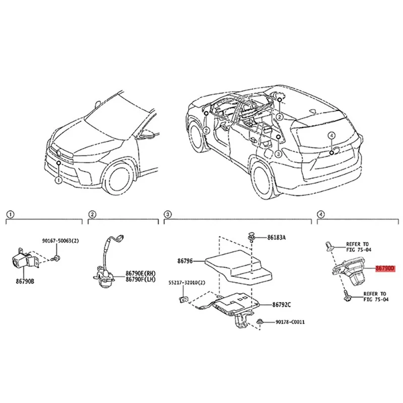 

Парковочная камера заднего вида 867B0-0E020 для Toyota Lexus Highlander, автомобильные аксессуары, резервная камера 867B00E020