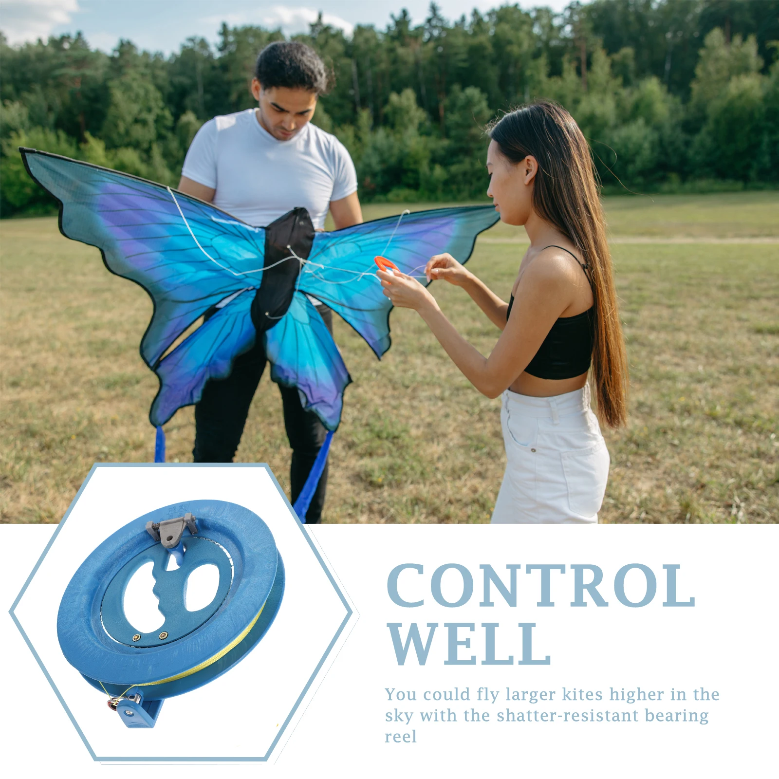 

Handheld ABS Plastic Kite Line Reel Outdoor Winding Wheel Ergonomic Handle for Kite Flying Kit Wind Control