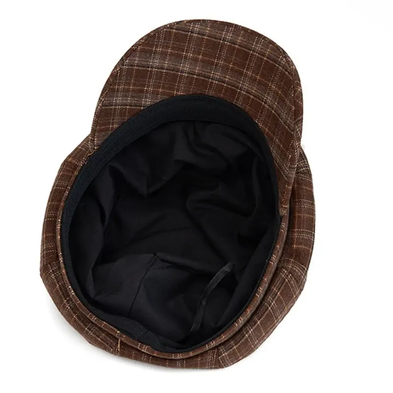 หมวกเบเร่ต์ผ้าฝ้ายพิมพ์ลายฤดูใบไม้ผลิ หมวกทรงแปดเหลี่ยม หมวกนิวส์บอย หมวกทหาร หมวกจิตรกร สำหรับเด็กผู้หญิงและผู้หญิง 10