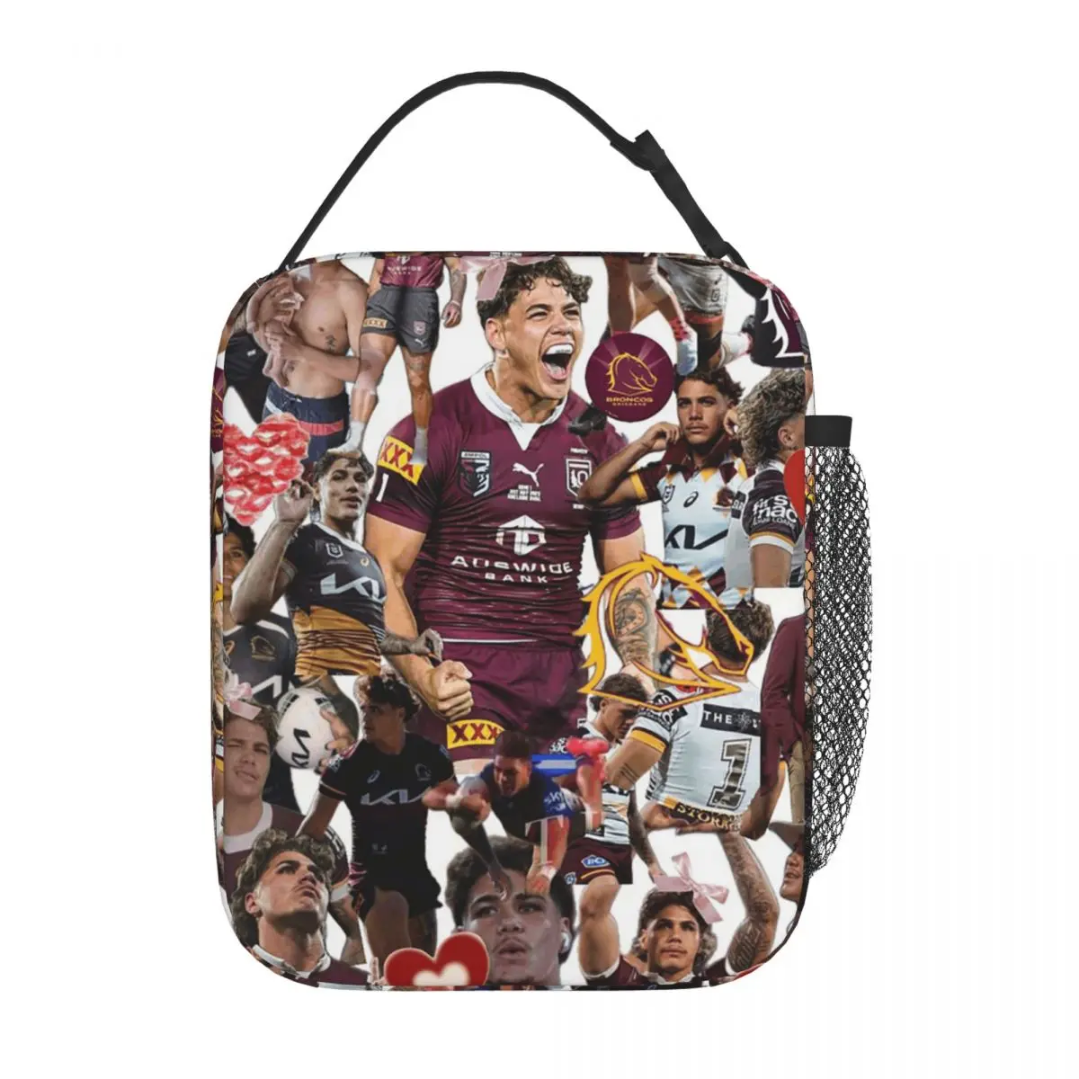 Reece Walsh Nrl Hot Collage Photos Insulated Lunch Bag for Women Children Leakproof Food Boxes Thermal Lunch Box Tote