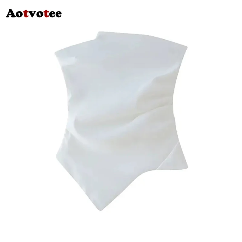 Aotvotee Tanks Top for Women Strapless Off Shoulder Sleeveless Crop Top Spring Summer 2025 New Fashion Female Backless Vests