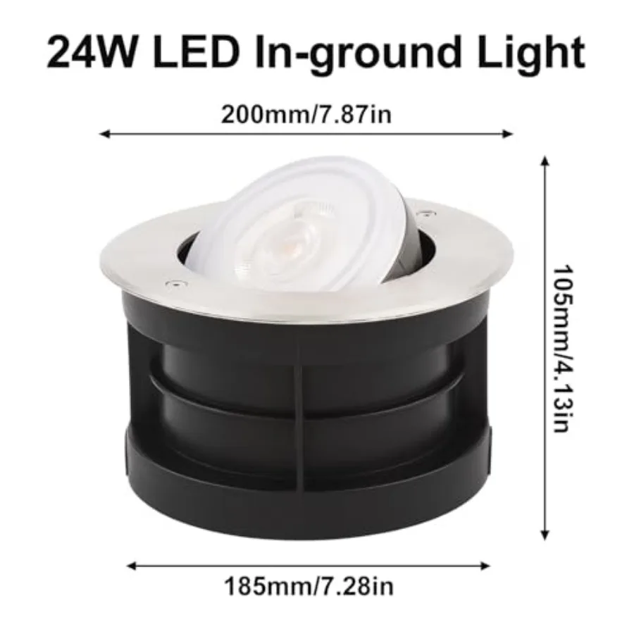 Angle-Adjustable Inground Light for Gardens-Outdoor LED Well LightsLandscape Pathway In-Ground Lighting Fixtures Buried lamp Lo