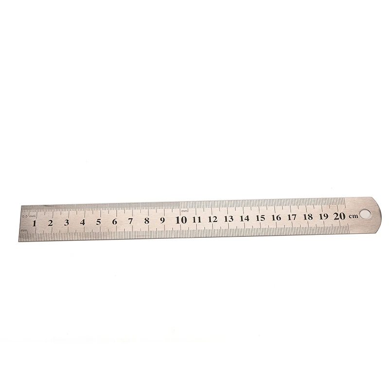 Metal Ruler Stainless steel Metric Rule Precision Double Sided Measuring Tool 20cm