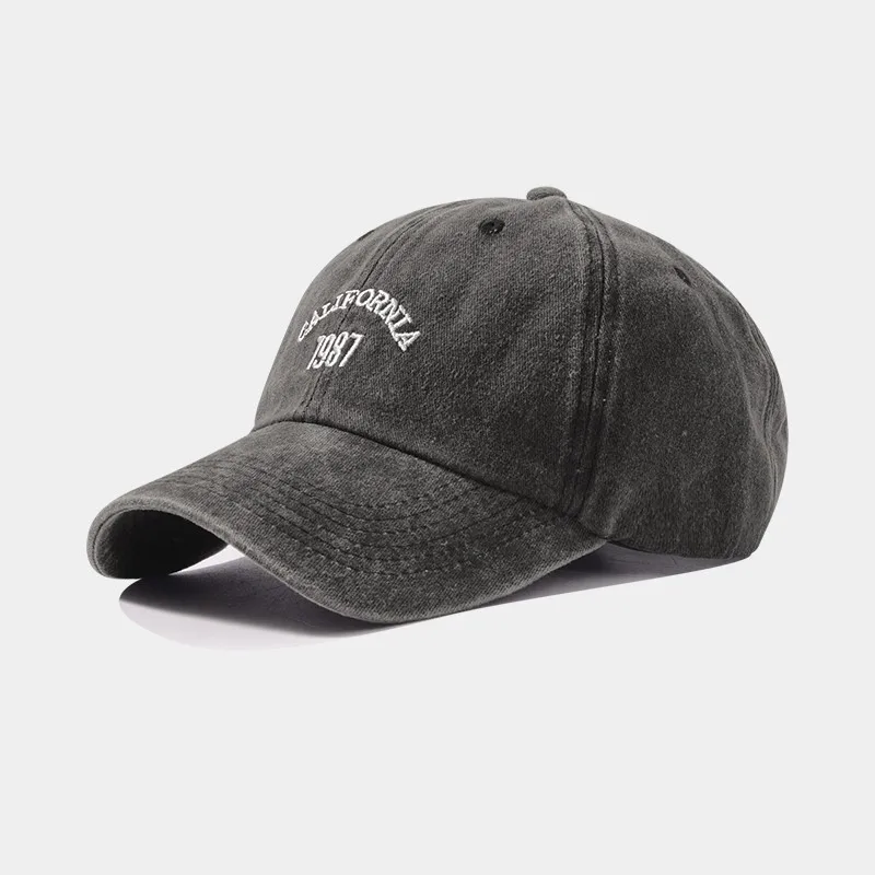 Vintage bestickte, gewaschene Baseballkappe, Unisex, verstellbar, weiches Oberteil, Sonnenhut für Outdoor-Sport und Freizeitkleidung – Detail 4