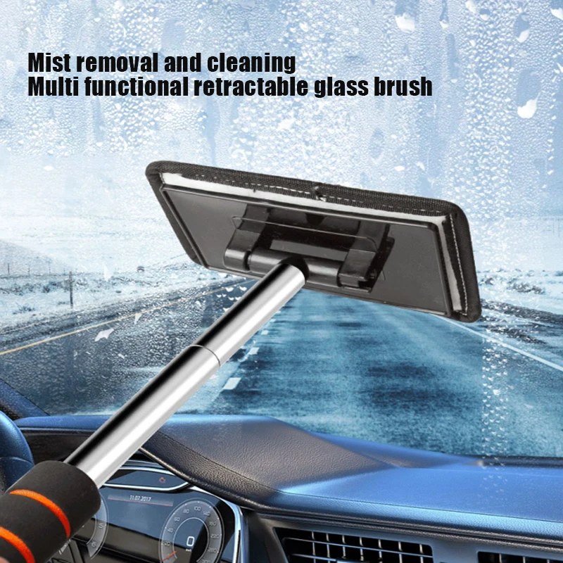 Car Front Windshield Defogging Brush Telescopic Long handle Car Household Glass Clean Brushes Dust Remover Tool