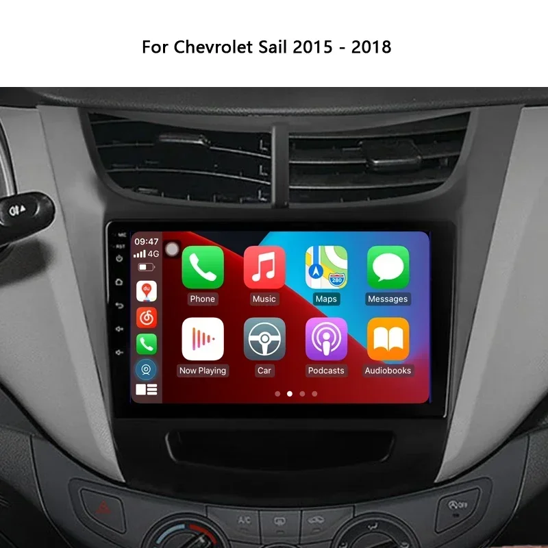 9 Inch Car Android Stereo Head Unit 2K For Chevrolet Sail 2015 To 2018 Radio Multimedia Player With Video Navigation GPSAuto