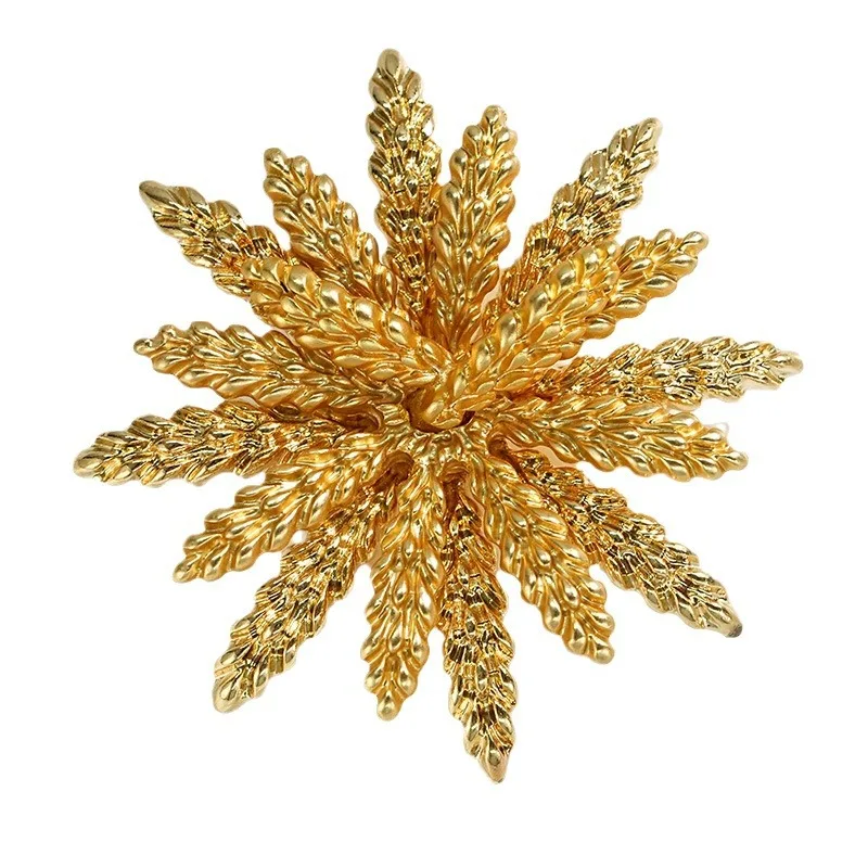 Vintage Matte Gold Multi-layer Wheat Ear Brooch, Retro High-end Sense, Coat Accessory, Women's Corsage view 5
